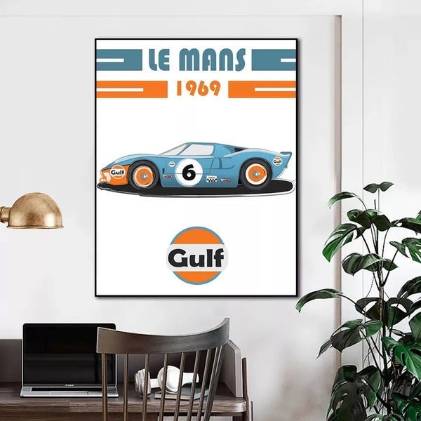 Affiche Vintage 24 Heures Du Mans 1996 – Porsche En Tête – Poster Course Auto
