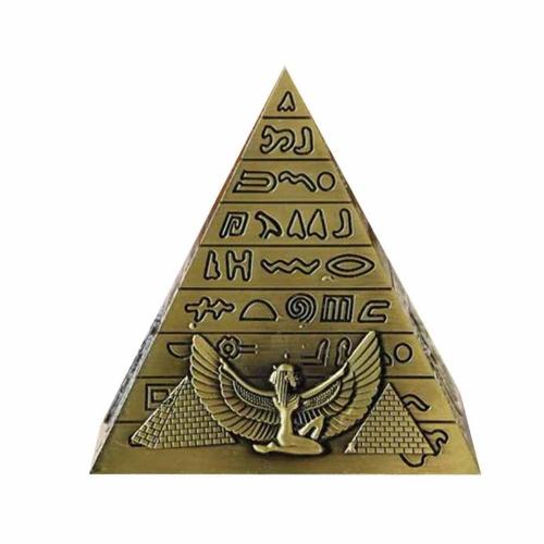 Tirelire Décorative Pyramide Égypte En Métal Antique - Style Bronze, Artisanat Maison - 4