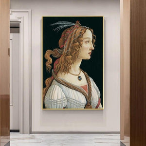 Toile Botticelli portrait d'une jeune femme