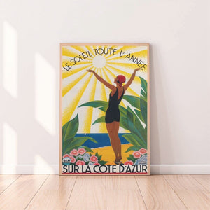 Poster vintage la côte d'Azur