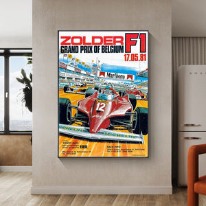 Affiche Gilles Villeneuve GP de Zolder 1981 - 0