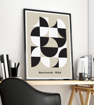 Poster minimaliste noir et blanc Bauhaus 1924