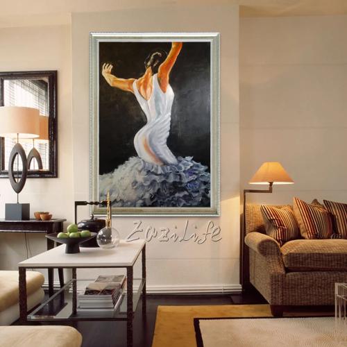 INKLOT Poster mural décoratif sur toile célèbre danseur de flamenco et impression d'art moderne pour chambre à coucher (50 x 75 cm