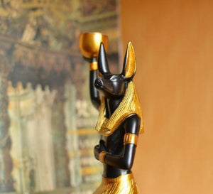 Statuette Bougeoir égyptien : Anubis