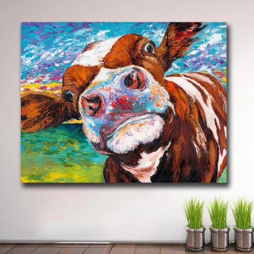 Tableau pop art vache en folie- Livraison gratuite - Fineartsfrance