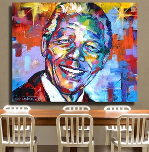 Toile portrait moderne Nelson Mandela