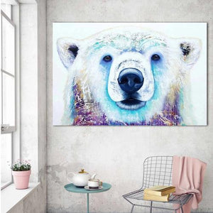 tableau ours blanc en couleurs