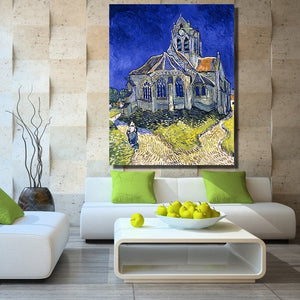 Toile reproduction l'église d'Auvers sur Oise Vincent Van Gogh