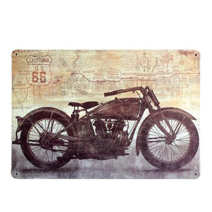 Plaque vintage Moto USA en métal - 1
