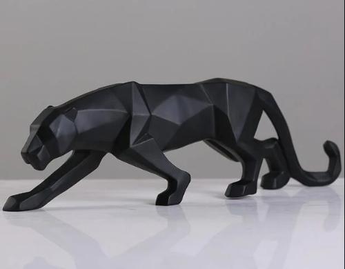 Statuette : Sculpture panthère noire abstraite