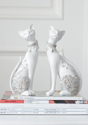 Statuette décorative les chats siamois - Fineartsfrance