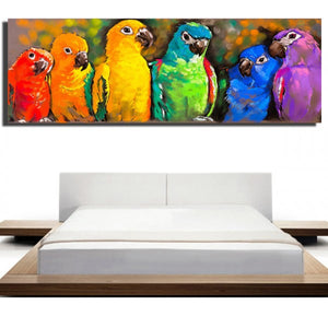 Aquarelle perroquets colorés - 0
