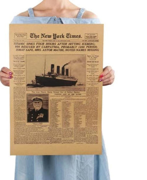 Affiche vintage la Une du Titanic The New York Times - 0