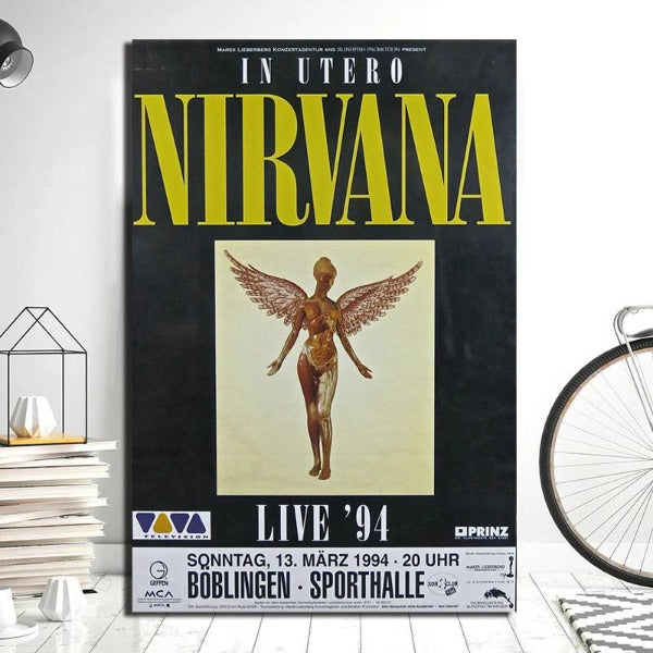 Poster Nirvana Concert 1994 | Affiche Vintage Kurt Cobain & Grunge