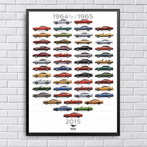 Affiche vintage Ford Mustang 50 ème anniversaire - 0