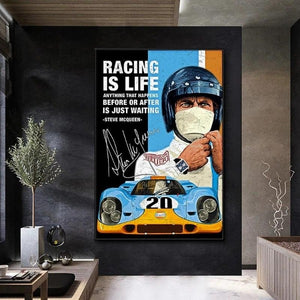 Affiche Steve Mc Queen dans le film "Le Mans" - 1