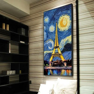 Peinture Tour Eiffel la nuit étoilée - 1