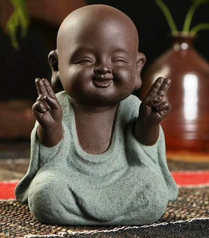 Statuette petit moine bouddhiste art deco