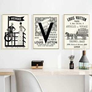 Affiches vintage Louis Vuitton Hermes - 0