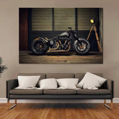 Motorcycle canvas chopper hot rod home deco - Fineartsfrance
