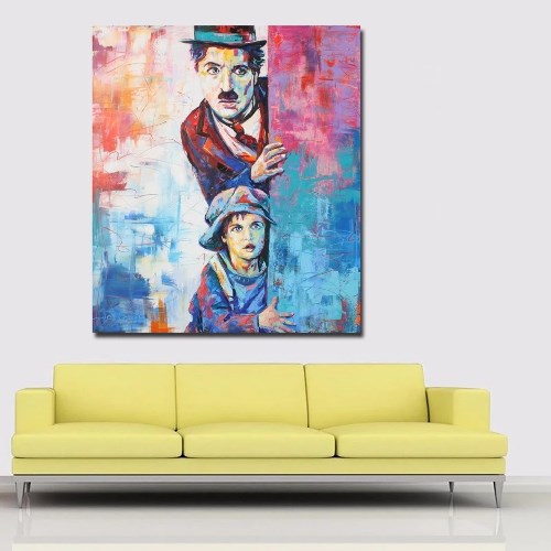 Tableau Charlie Chaplin - The Kid Affiche Poster Cinema - Décoration