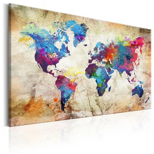 Poster Carte du monde colorée
