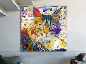 Toile le chat coloré de Kandinsky