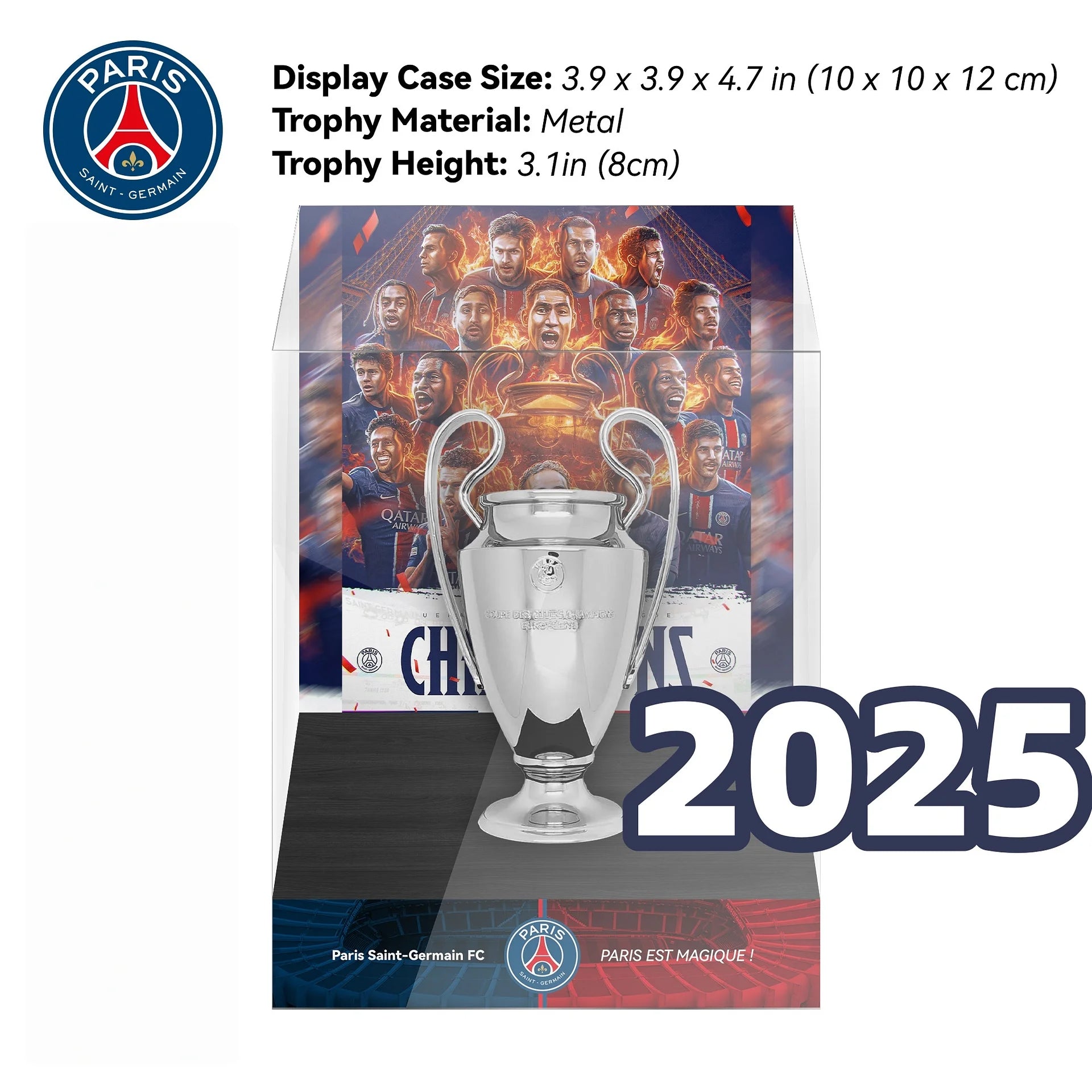 Vitrine Trophée Ligue des Champions UEFA 2025