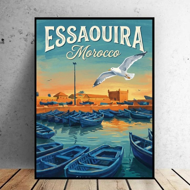 Poster Voyage Essaouira Maroc - Style Vintage & Rétro