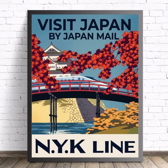 Toile Vintage "Visit Japan" – N.Y.K. Line
