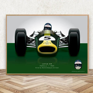 Poster Jim Clark – Lotus F1 1965