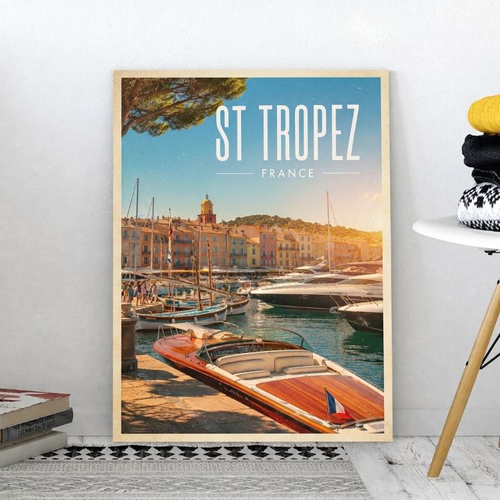 Poster Vintage St Tropez | Côte d'Azur; French Riviera