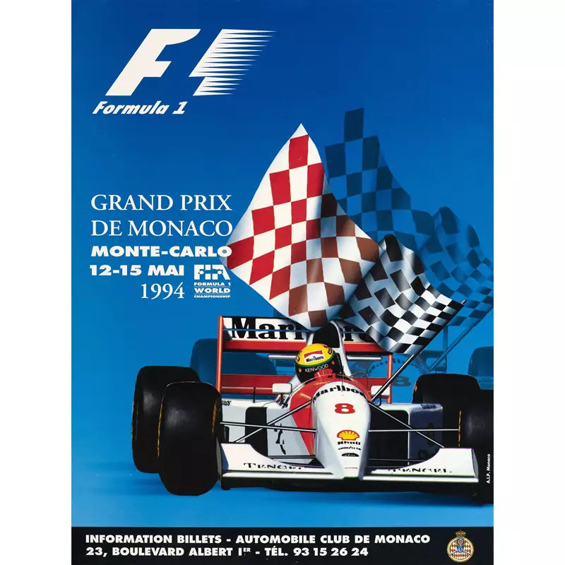 Monaco GP F1 Poster 1994