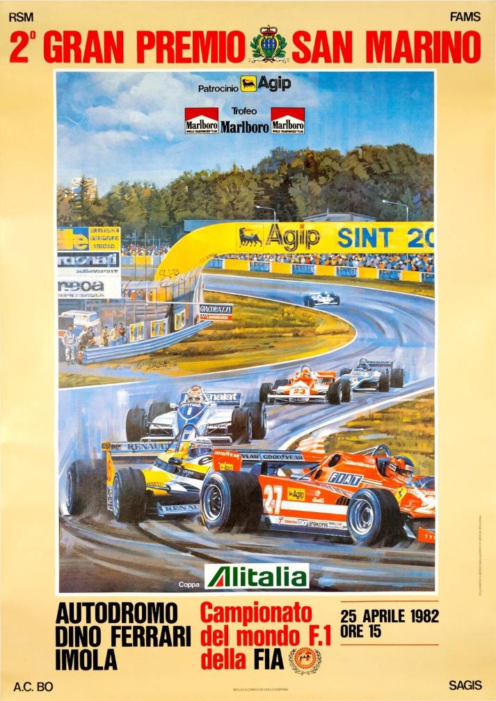 Poster Vintage F1 Imola 1982 