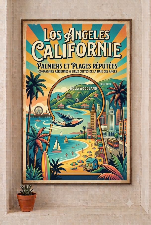 Poster vintage Los Angeles Californie