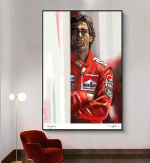 Toile portrait Ayrton Senna ombres et lumières - Fineartsfrance
