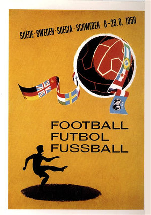Poster coupe du monde de football 1958