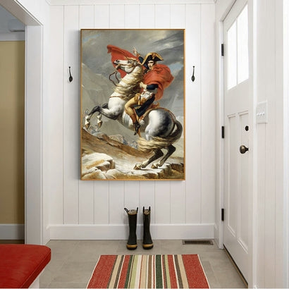 Toile poster Bonaparte franchissant les Alpes - Jacques Louis David - M