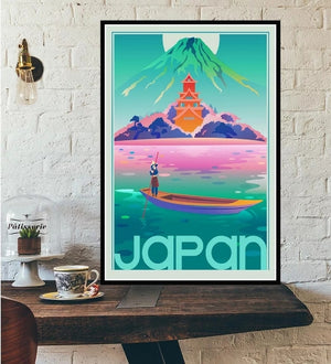 Toile poster vintage Japon le pays du soleil levant