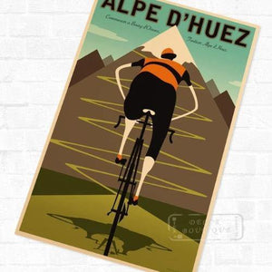 Affiche cyclisme rétro l'Alpe d'Huez - 0