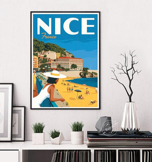 Poster vintage ville de Nice - 1