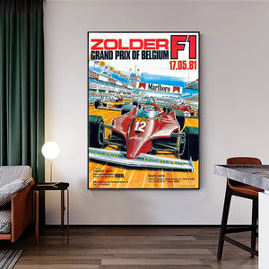 Affiche Gilles Villeneuve GP de Zolder 1981 - 4