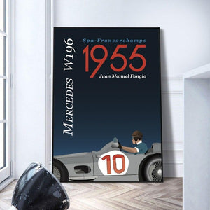 Poster F1 Fangio Spa Francorchamps 1955 - 5