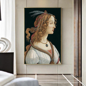 Toile Botticelli portrait d'une jeune femme