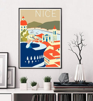 Poster vintage ville de Nice - 4