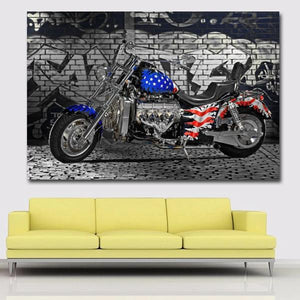 Poster vintage Moto Harley customisée - 3