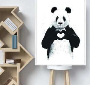 toile panda d'amour
