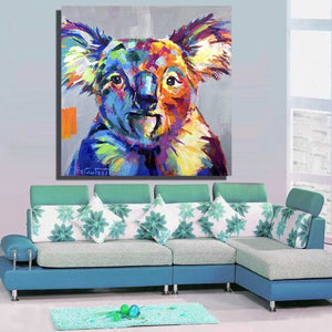 Toile portrait koala en couleurs