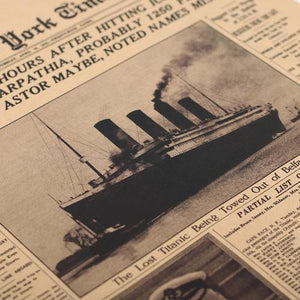 Affiche vintage la Une du Titanic The New York Times - 1