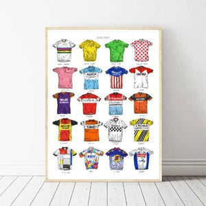Affiche vintage Maillots du Tour de France cyclisme - 0